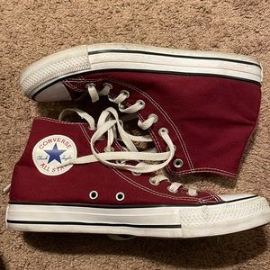 maroon high top converse womens size 8.5 mens 6.5